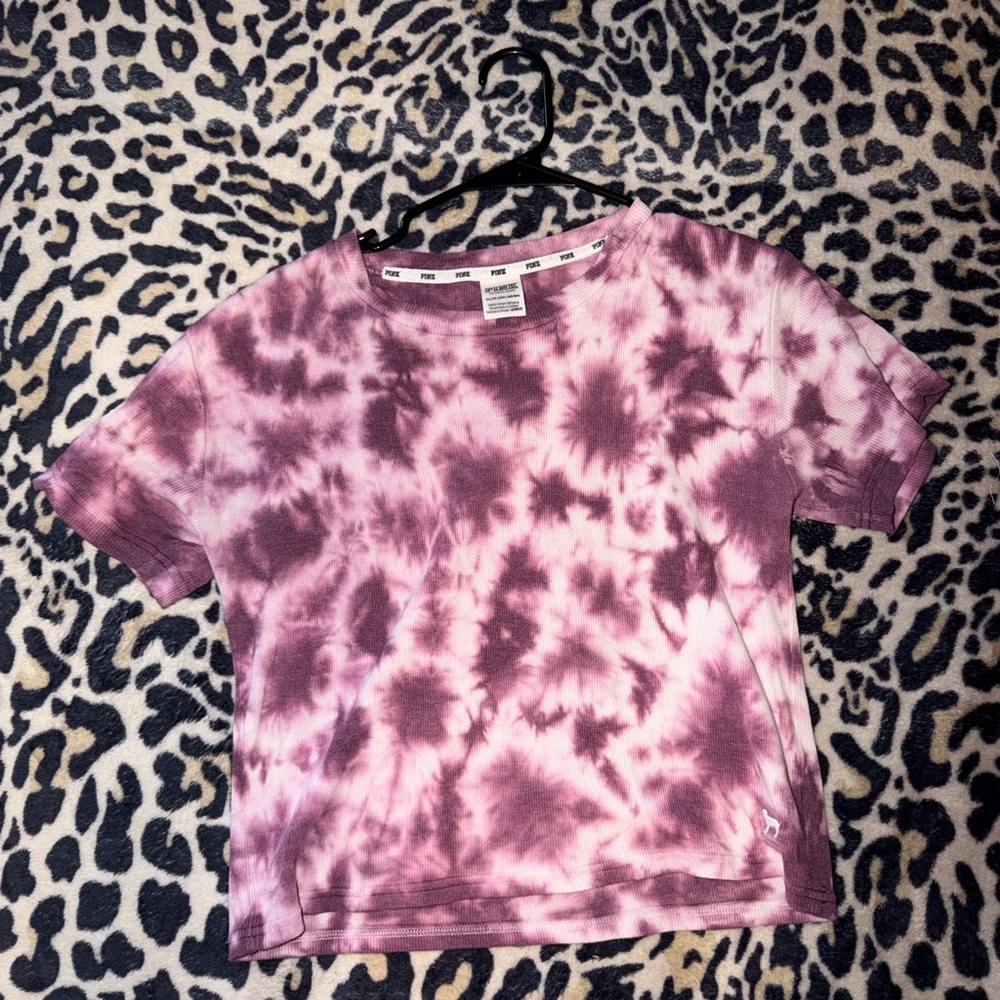 PINK Victoria's Secret Tie-Dye Tee - Purple and White